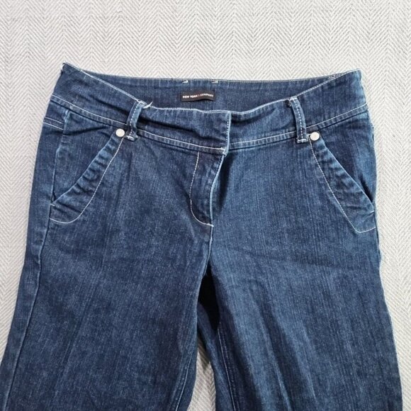 New York & Company Jeans Women's Size 12 (W36 L30) Flare Leg Dark Wash Boho Y2K - Picture 15 of 16